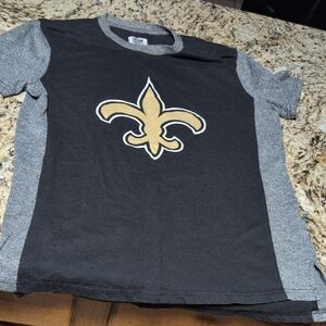 NFL Black & Gray Tee with Gold Fleur-de-lis